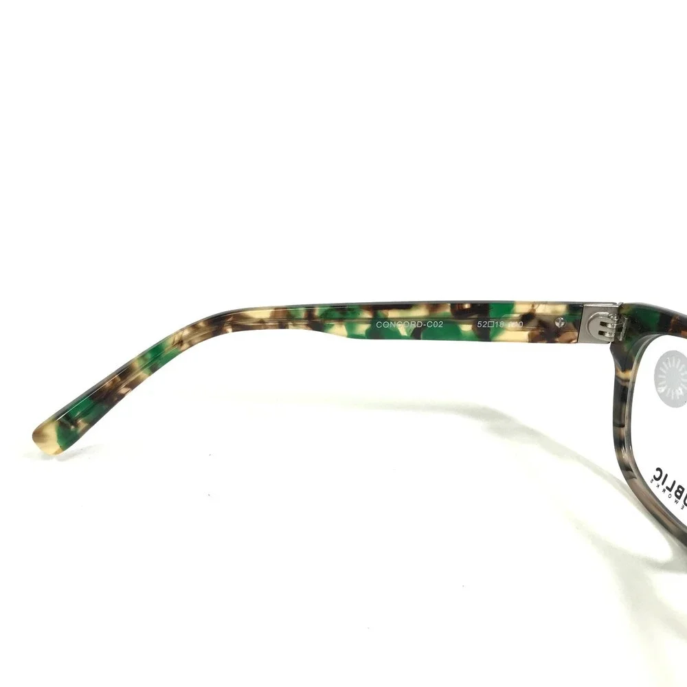 Public Eyeworks Eyeglasses Frames CONCORD-C02 Green Tortoise Square 52-18-140